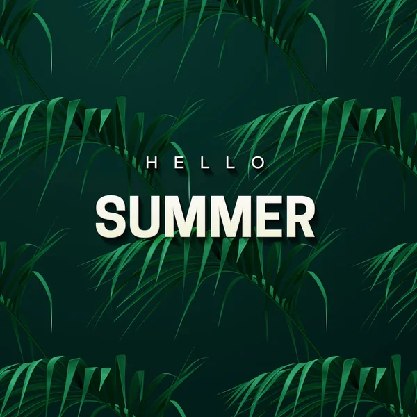 Ahoj Summer Tropické Květinové Pozadí Abstraktní Přírodní Vzor Tropickými Palmovými — Stockový vektor