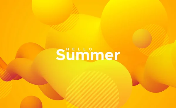 Ahoj Summer Abstraktní Barevné Tvary Vektorové Umělecké Sezónní Ilustrace Živý — Stockový vektor