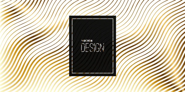 Abstract Engraving Golden Texture Wavy Etching Background Vector Illustration Invitation — Stock Vector