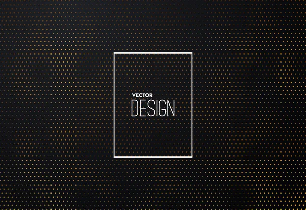 Abstract Black Background Textured Halftone Golden Pattern Vector Illustration Decoration — Stock Vector