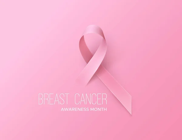 Breast Cancer Awareness Pink Ribbon World Breast Cancer Day Concept — Stock Vector