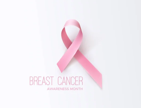 Conciencia Del Cáncer Mama Cinta Rosa Símbolo Rosa Octubre Prevención — Archivo Imágenes Vectoriales