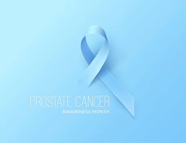 Conscientização Sobre Câncer Próstata Blue Ribbon Símbolo Azul Novembro Prevenção —  Vetores de Stock