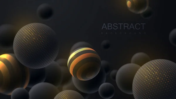 3次元動的球面を持つ抽象的背景 — ストックベクタ