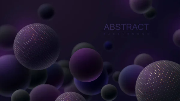 Fond abstrait avec sphères 3D. — Image vectorielle