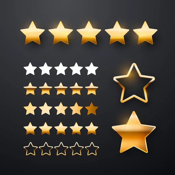 Five stars icon set for app interface design. — Stock Vector