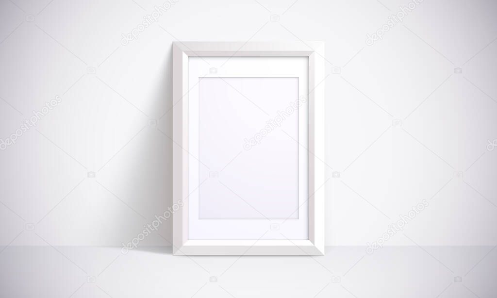 White frame for photographs, painting or posters.