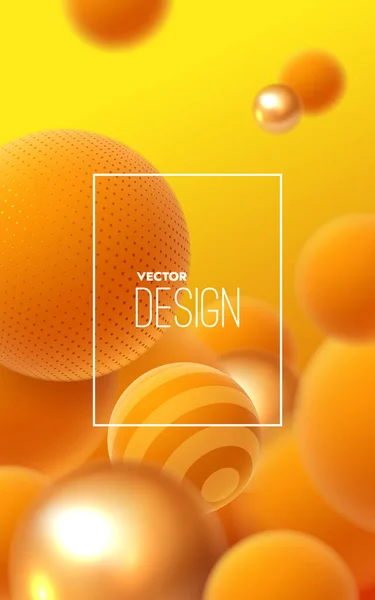 Abstract background with flowing 3d spheres. — Stock Vector