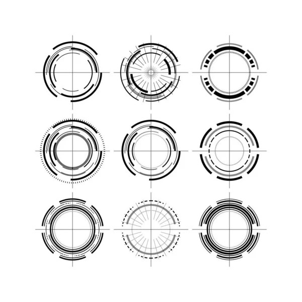 Conjunto de elementos HUD. Ilustração da tecnologia vetorial . — Vetor de Stock