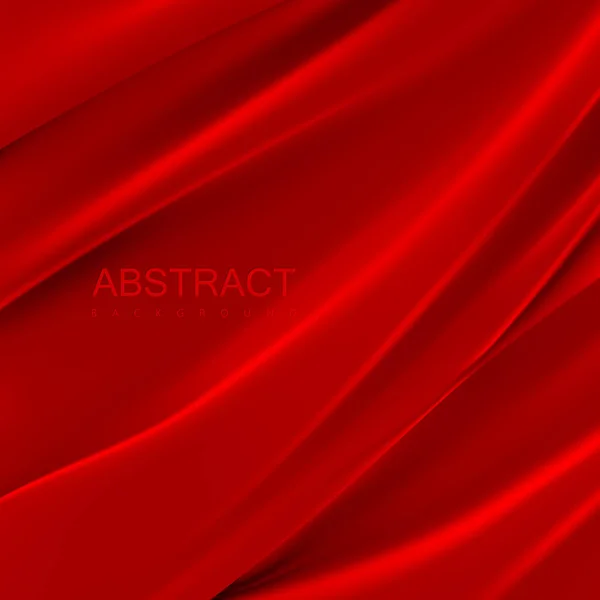 Tecido sedoso vermelho. Contexto abstrato . — Vetor de Stock