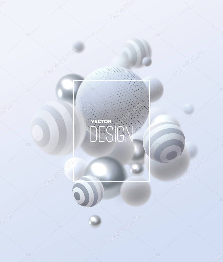 Abstract background with 3d spheres cluster