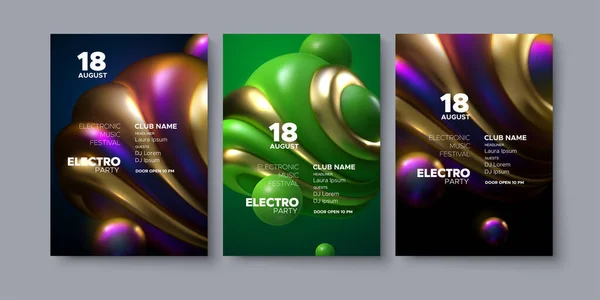 Elektronisch muziekfestival. Modern posters ontwerp — Stockvector