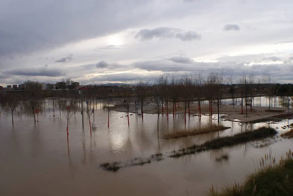 floods in zargoza by the ebro river flood