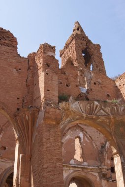 İspanyol iç savaşından sonra Belchite eski şehir kalıntıları,