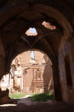 İspanyol iç savaşından sonra Belchite eski şehir kalıntıları,