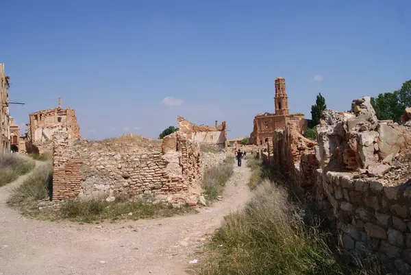 Ruïnes Van Oude Stad Van Belchite Slag Van Spaanse Burgeroorlog — Stockfoto