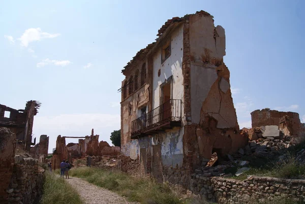 Ruïnes Van Oude Stad Van Belchite Slag Van Spaanse Burgeroorlog — Stockfoto