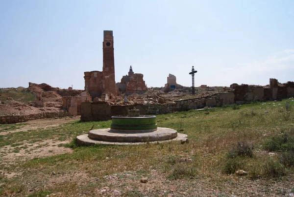 Ruïnes Van Oude Stad Van Belchite Slag Van Spaanse Burgeroorlog — Stockfoto