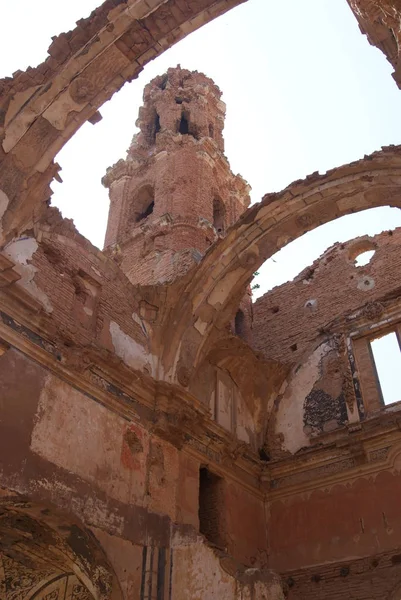 Ερείπια Της Παλιάς Πόλης Του Μπελτσίτη Μετά Μάχη Του Ισπανικού — Φωτογραφία Αρχείου