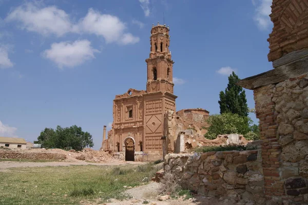 Ruïnes Van Oude Stad Van Belchite Slag Van Spaanse Burgeroorlog — Stockfoto