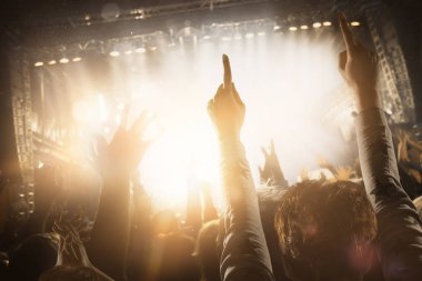 Feiernde Menschenauf einem Konzert