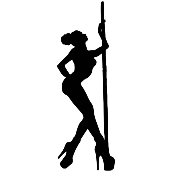 パイロン上のスポーツ少女のベクトルイラスト ポールダンス ストリッパーポールダンス 印刷パッケージ カード デザイナー クラブ Poledanceスタジオ アイコン ロゴのための — ストック写真