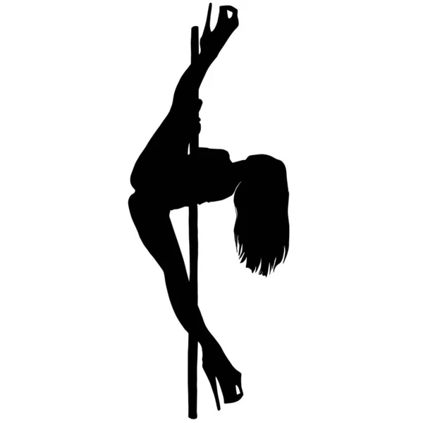 Isolated Illustration Sports Girl Pylon Pole Dancing Stripper Pole Dance —  Fotos de Stock