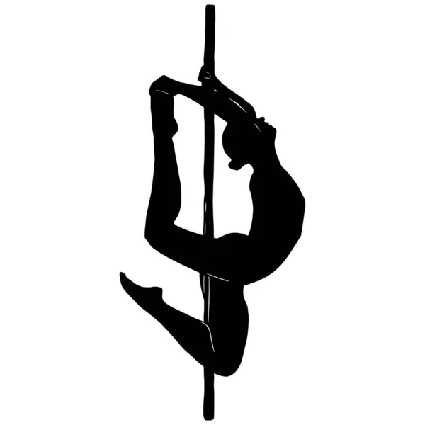Isolated Illustration Sports Girl Pylon Pole Dancing Stripper Pole Dance — Stockfoto