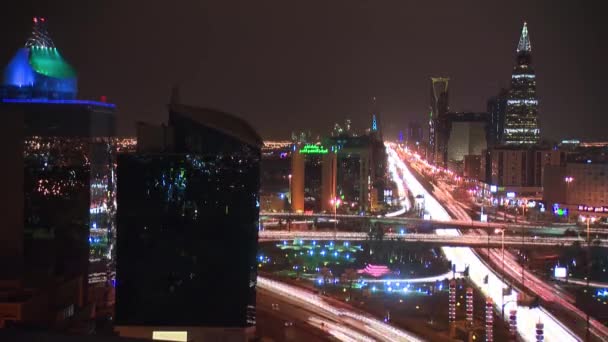 Tid Förflutit Riyadh City Night Riyadh Saudiarabien — Stockvideo