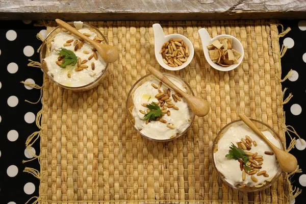 Refeição Noite Para Ramadã Cozinha Árabe Almoço Tradicional Oriente Médio — Fotografia de Stock