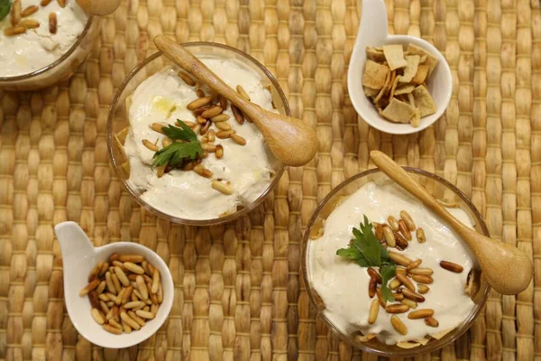 Refeição Noite Para Ramadã Cozinha Árabe Almoço Tradicional Oriente Médio — Fotografia de Stock