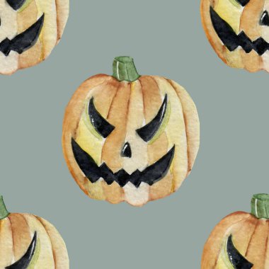 Suluboya ile boyanmış elle çizilmiş desen. Cadılar Bayramı için sevimli resimler. Suluboya halloween koleksiyonu. 