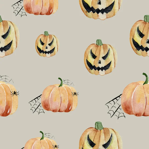 Ručně Kreslený Vzorek Namalovaný Vodní Barvě Pěkná Ilustrace Halloween Akvarel — Stock fotografie
