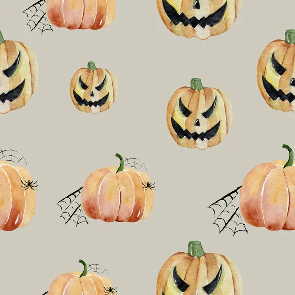 Handgezeichnetes Muster Aquarell Gemalt Niedliche Illustrationen Für Halloween Aquarell Halloween — Stockfoto