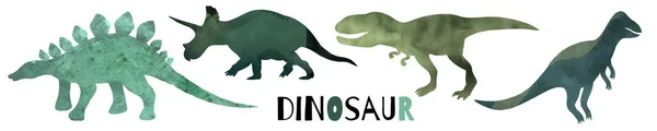Různé typy sbírky ilustračních sad dinosaurů — Stock fotografie