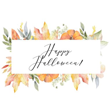 Mutlu Cadılar Bayramı Perili Evi Ay ve Yarasa Tasarımlı suluboya