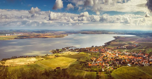 Der Staudamm Nove Mlyny Fluss Dyje Mährisches Dorf Pavlov Mit — Stockfoto