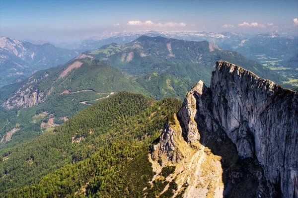 Vista Topo Montanha Pico Montanha Alpino Schafberg Áustria — Fotografia de Stock