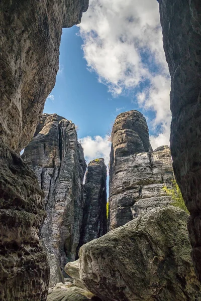 Rocks Sandstone Mountains Tisa Rocks Tisa Walls Tiske Steny Tyssaer — Φωτογραφία Αρχείου