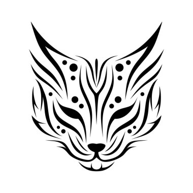 Tribal animal head tattoos from cats or lynx clipart
