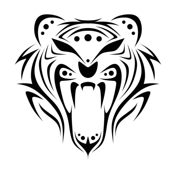 Tribal Animal Head Tattoos Cats Lynx — Stock Vector © agustriana289