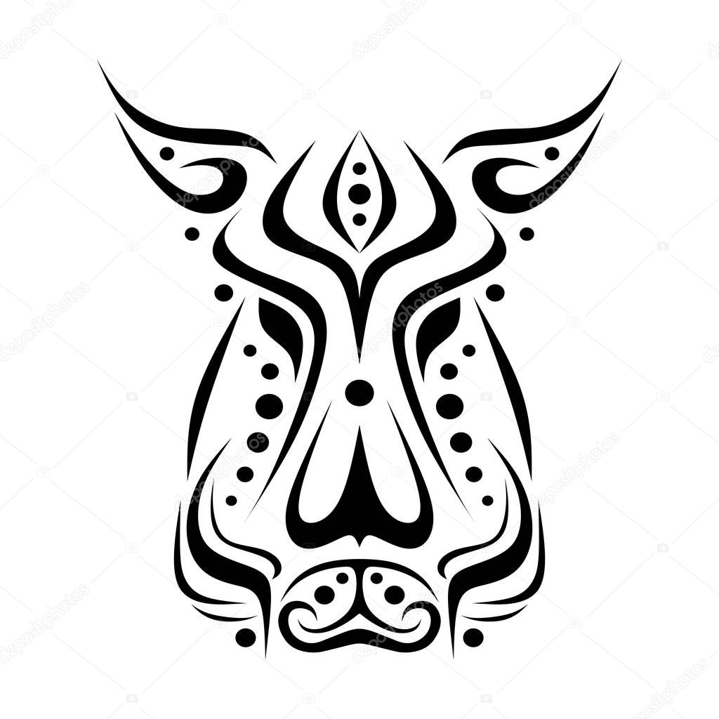 Tribal animal head tattoos from wild boar