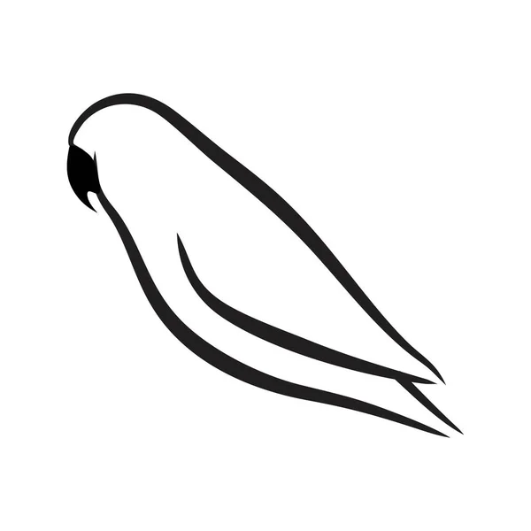 Şaşırtıcı Siluet Şekillerde Muhabbet Kuşları — Stok Vektör