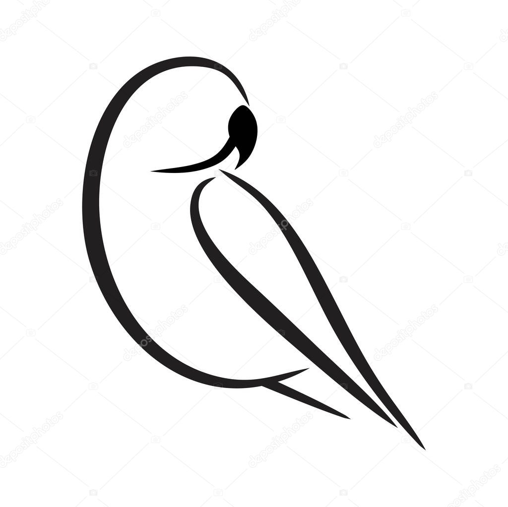 Lovebirds in beautiful silhouette shapes