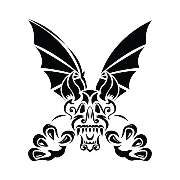 Tribal Scarry Bat Tattoos — Stock Vector