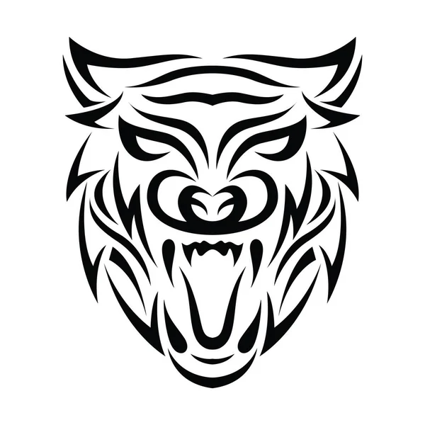Tatuagem Triball Cabeça Animal Tigre — Vetor de Stock