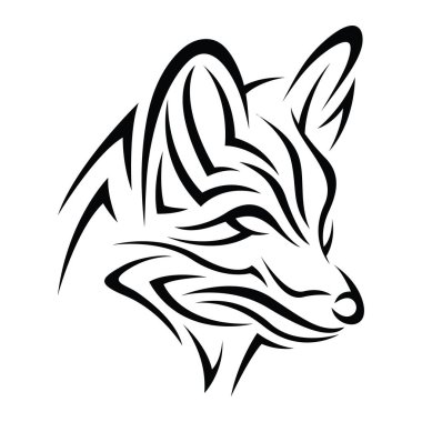 Egzotik tilki kafası kabile dövmeleri.