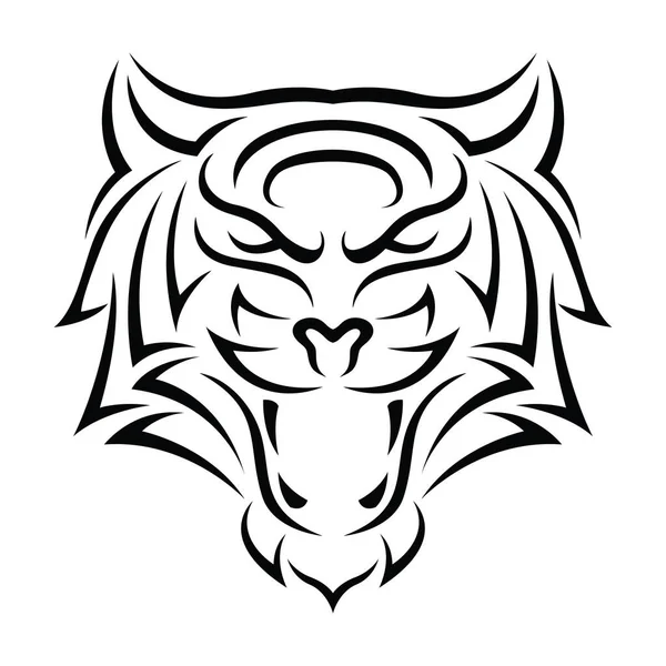 Tatuajes Tribales Cabeza Tigre — Vector de stock