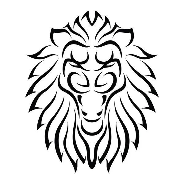 Tatuagens Tribais Exóticas Cabeça Leão — Vetor de Stock
