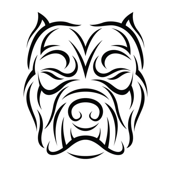 Cool Cão Cabeça Tatuagens Tribais — Vetor de Stock